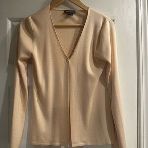 Ann Taylor Silk Cream Cardigan Sweater